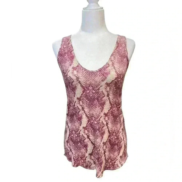 Zadig & Voltaire Deluxe Cashmere Pink Snakeskin Sleeveless Size M - Picture 1 of 4